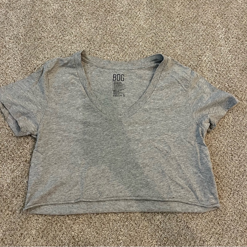 Urban Outfitters Cropped V neck grey